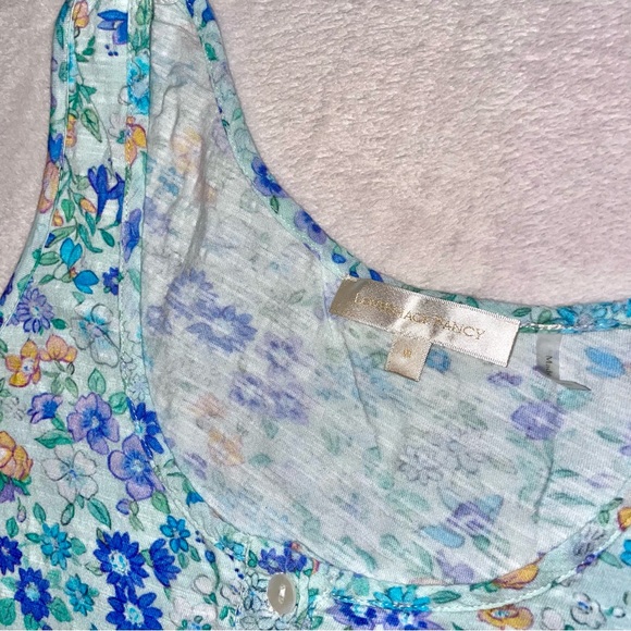 LoveShackFancy Blue Floral Albany Tank Top in Frosted Jade size Medium - Picture 4 of 7